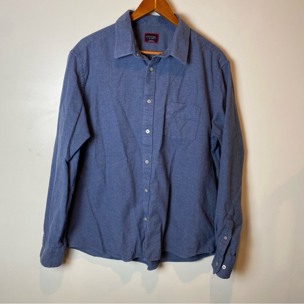 UNTUCKit Men's Casual Blue Button-Down Shirt Soft XXL